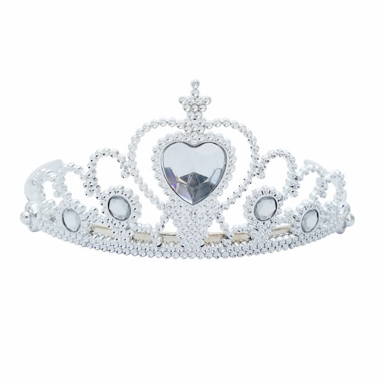 Michaels, Adult Silver Plastic Costume Tiara with Gem – Category: Hats & Headpieces